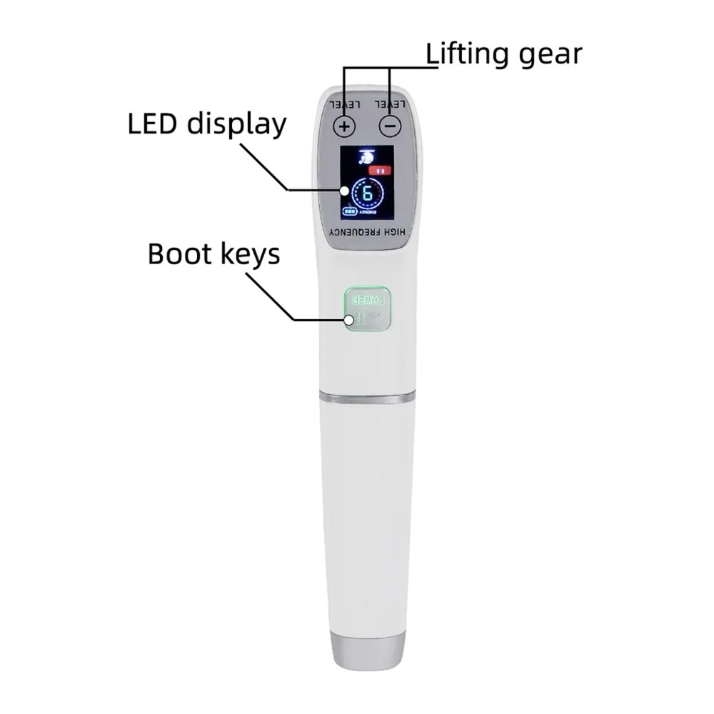 LCD Screen High Frequency Handheld Electrotherapy Skin Care Galvanic High Frequency Wand Facial Machine