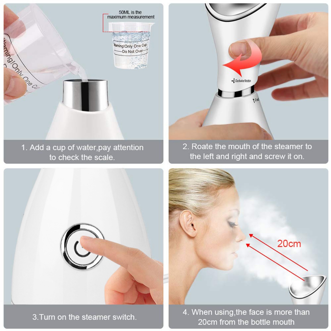 Portable Handheld Nano Ionic Facial Steamer with Hydrating Nasal Cleansing for Beauty Salon Home Use
