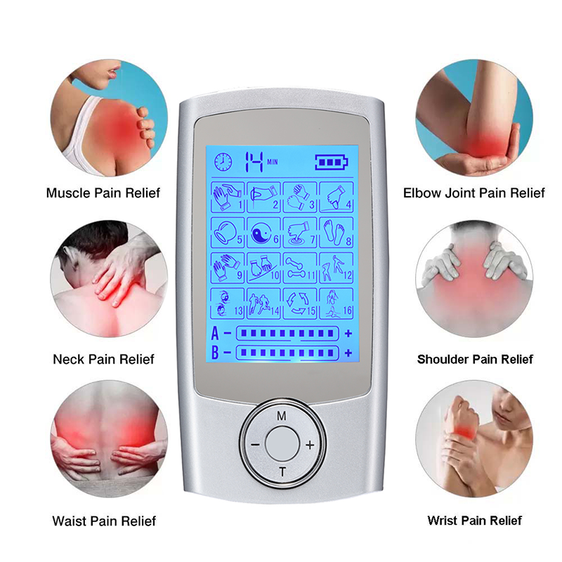 AsTec 2024 New Development Therapy Dual Channel Tens Unit EMS Muscle Stimulator Electronic Pulse Massager 4Pads For Pain Relief