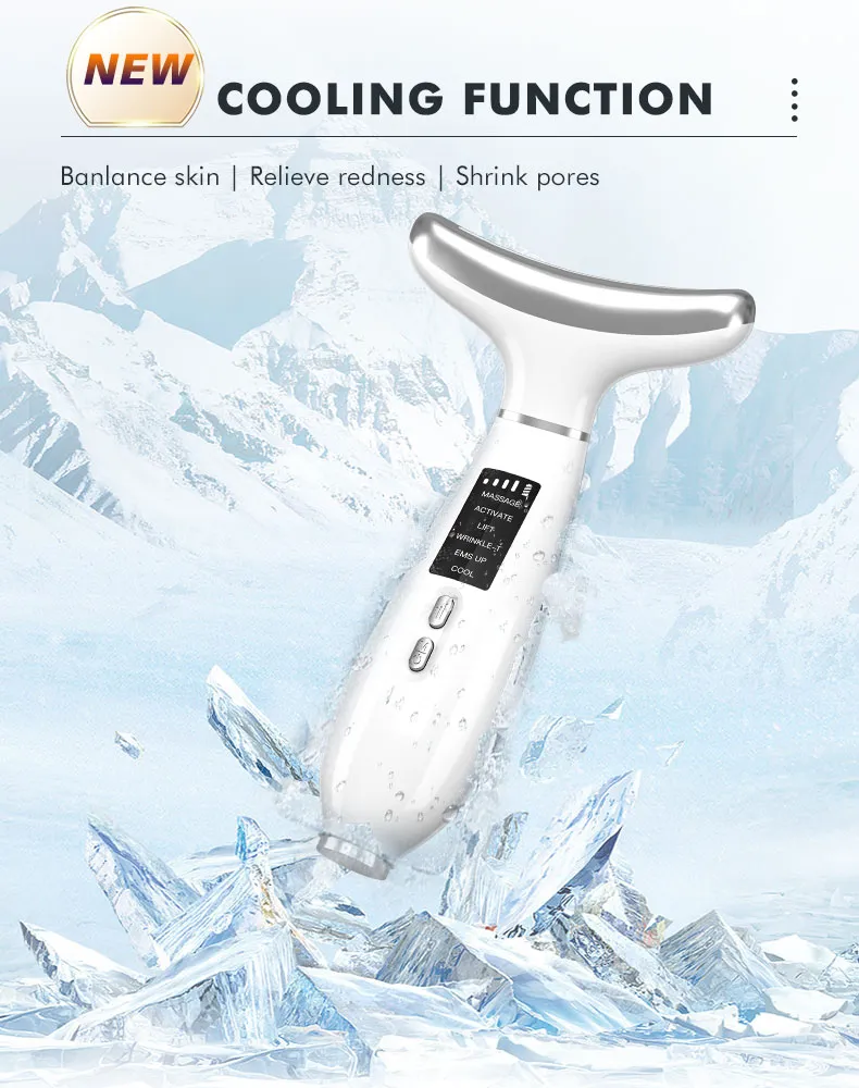 4 Colors LED Light Therapy Microcurrent Face Lifting Double Chin Removal Neck Beauty Device