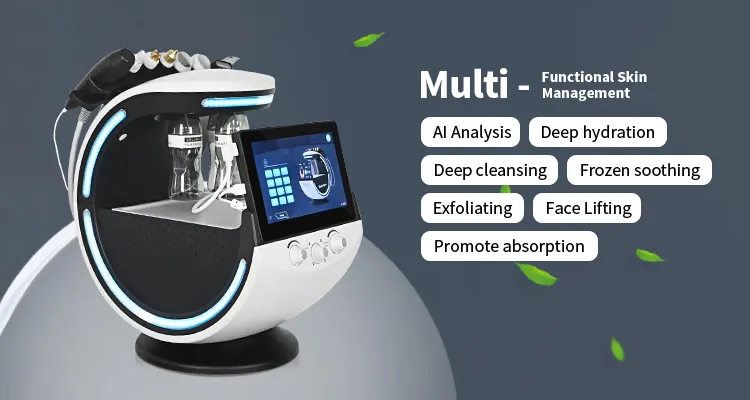 7 in 1 Hydrodermabrasion Facial Machine Skin Scrubber RF Tightening Oxygen Spray Skin Rejuvenation with Ai Analyzer