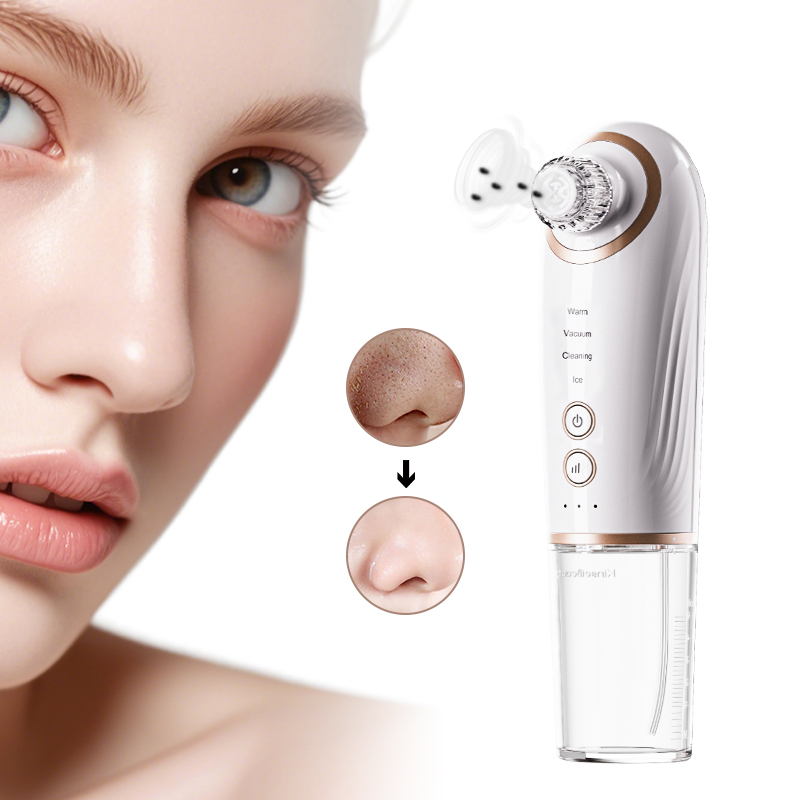 2025 New Arrival ABS Hand Held Vacuum Pore Cleaner Blackhead Remover USB-C Charging 60X Magnification 4 Suction Heads Adjustable