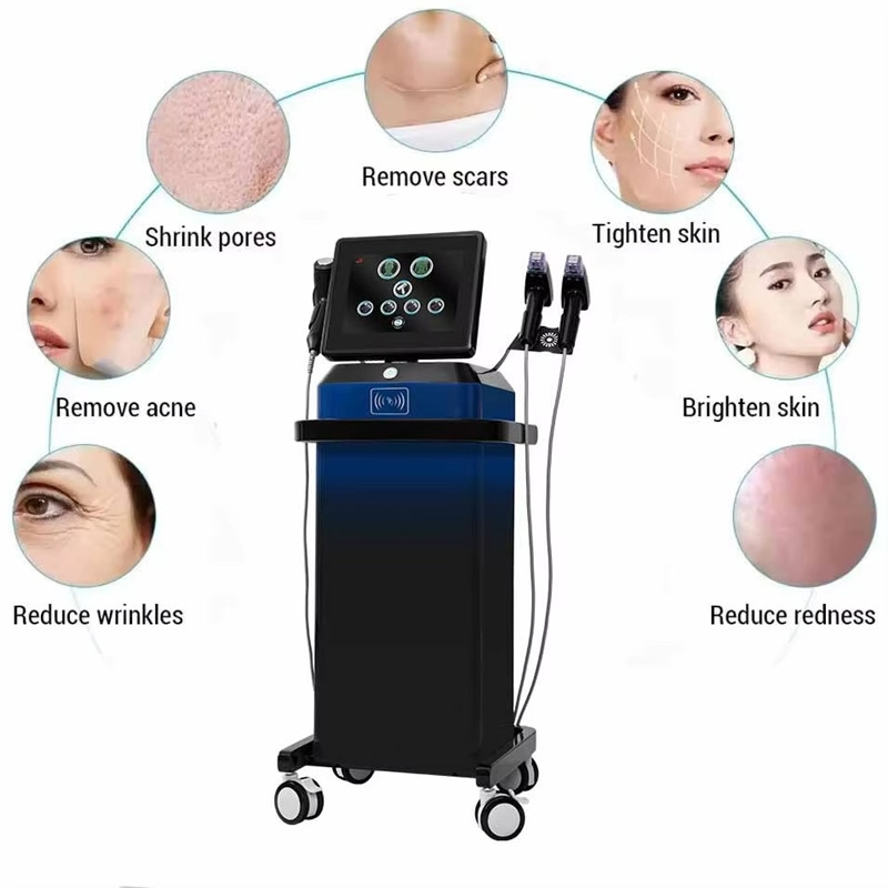 Professional 2in1 Multifunctional Depth 8 Cold Hammer Facial Microneedling RF Fractional Machine