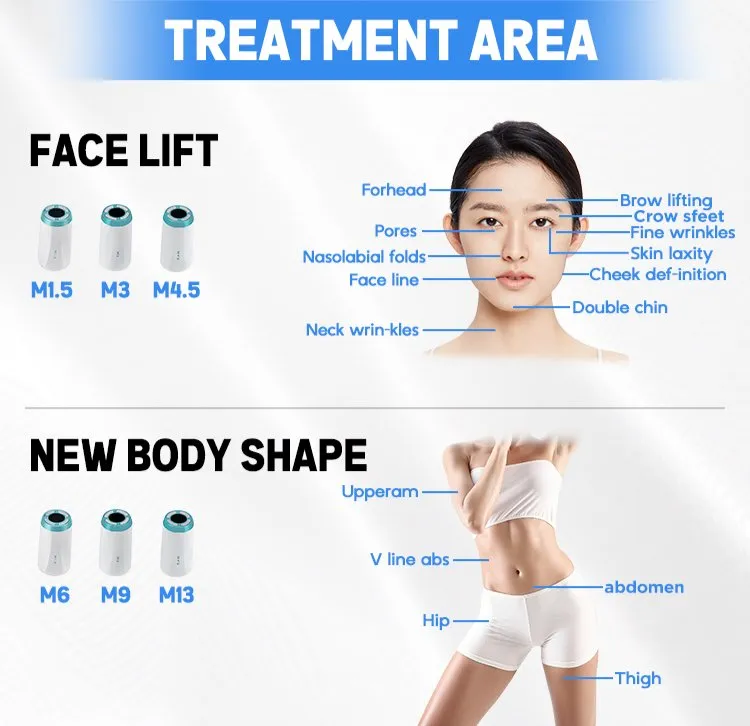 Hifu Facial Machine Improve Skin Roughness Face Lifting Remove Stretch Marks 7D RF Microneedling Hifu Machine