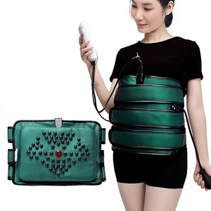 EMS Microelectric Waist Belt Abdominal Massager Heating Air Pressure Microcurrent Massage Fat-Shredding Slimming Moonlight