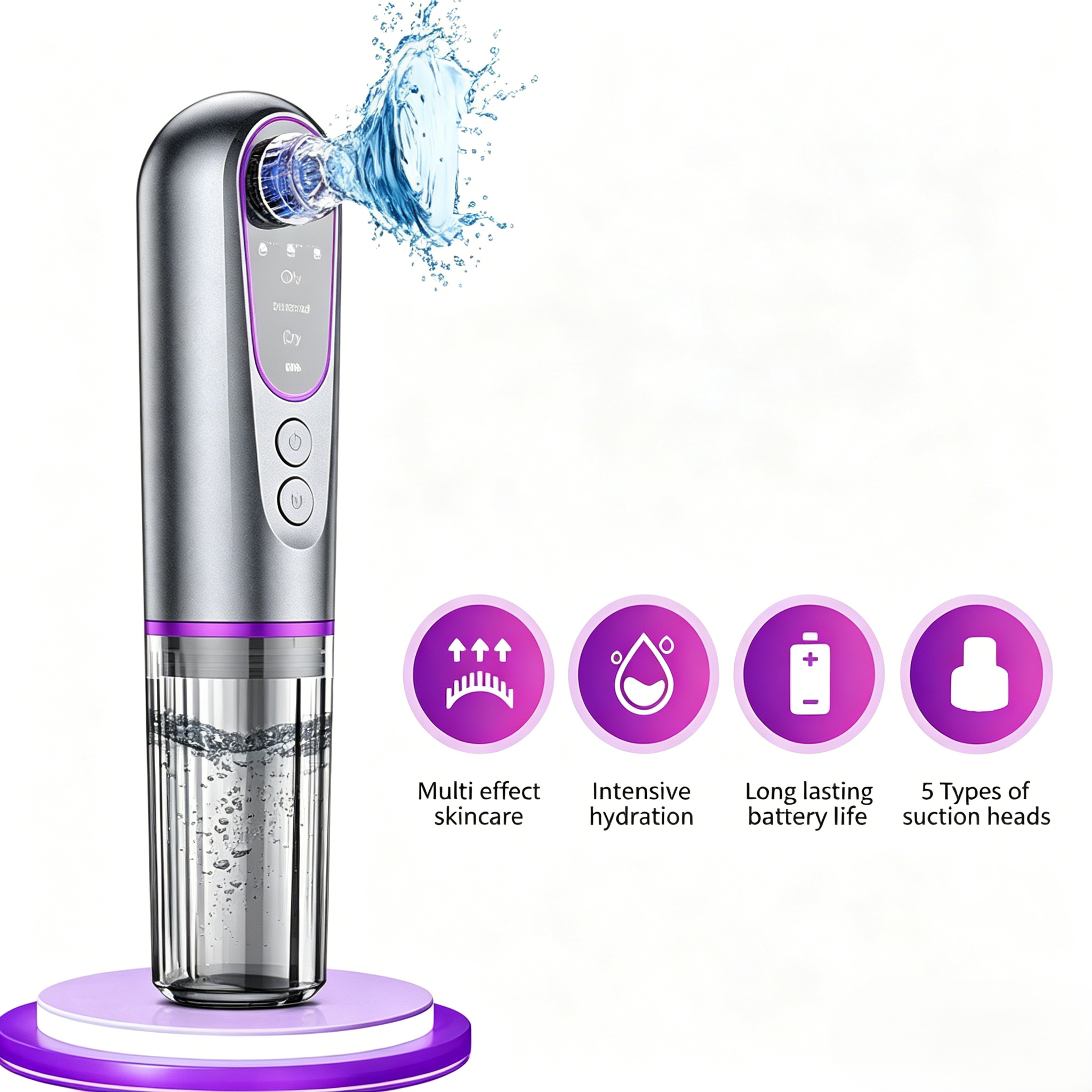 Electric Vaccum Blackhead Remover Kit Rechargeable Water Bubble Tool for Pore Cleaner With Water Tank