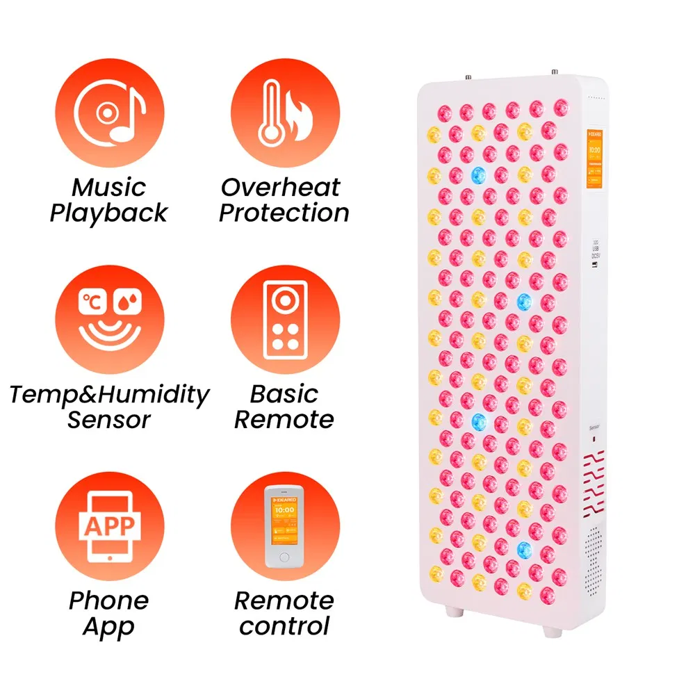 Music Playback LED Red Light Therapy Panel for Home Skin Beauty, OEM ODM Infrared Lamp Pain Relief Wrinkle Reduction PDT Device Factory Wholesale