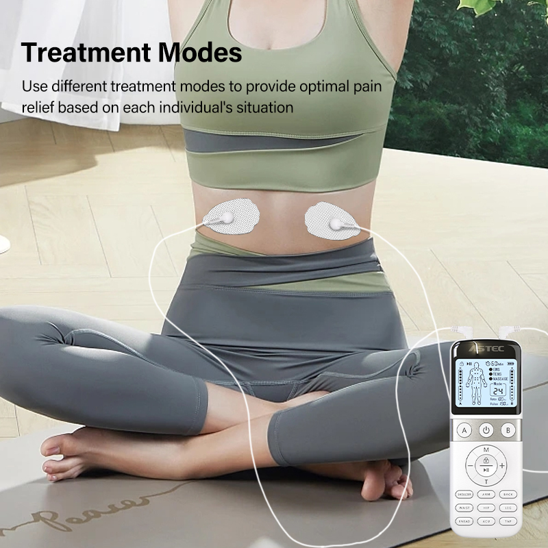 AsTec Physical Therapy Equipment Tens Machine Physiotherapy EMS Pulse Dual Channel Body Massager Muscle Stimulator Pain Relief