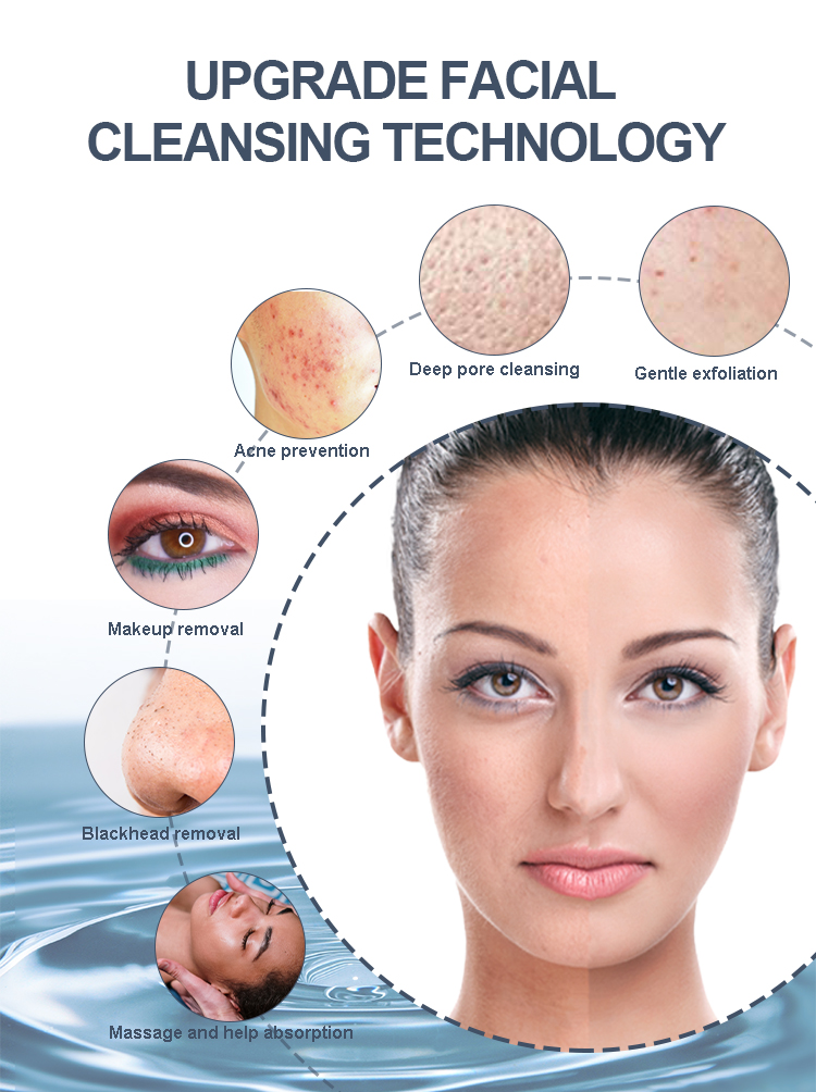 Face Care Portable Waterproof Facial Cleansing Spin Roller Sonic Massager Exfoliators Body Use Silicone Electric Face Brush