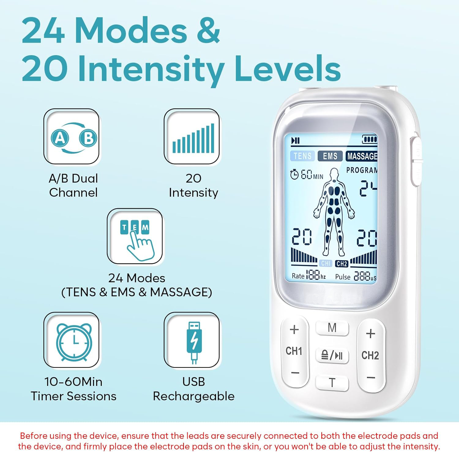 Tens Massager Pulse EMS Muscle Stimulator For Pain Relief Therapy Body Massager Acupuncture Electric Therapy Massage
