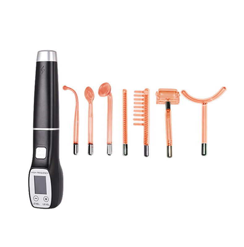 LCD Screen High Frequency Handheld Electrotherapy Skin Care Galvanic High Frequency Wand Facial Machine