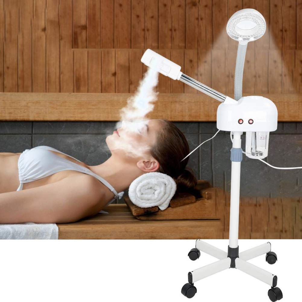 2 In 1 Hot And Cold Face Steamer With 5X Magnifying Lamp Light For Beauty Salon Spa Professional Vaporizer Ozone Facial Steamer