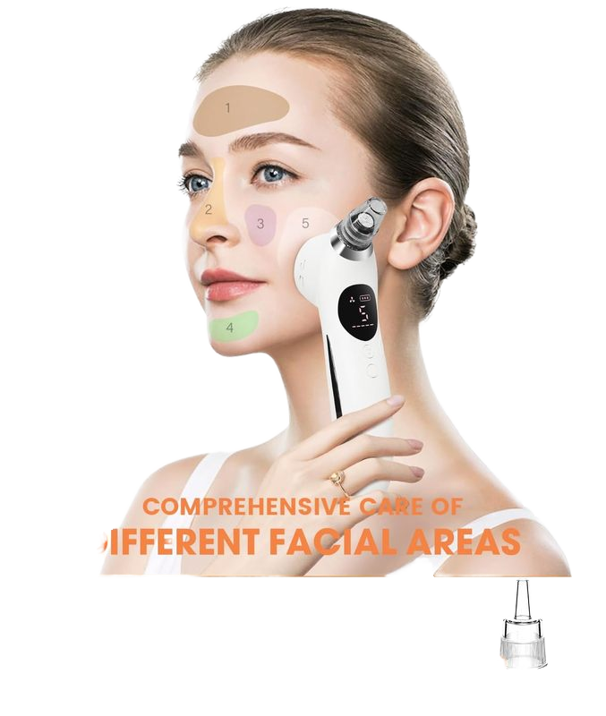 High Quality USB Facial Home Use Blackhead Extractor Remover Pore Vacuum Rechargeable with 5 Suction Heads Made of Plastic