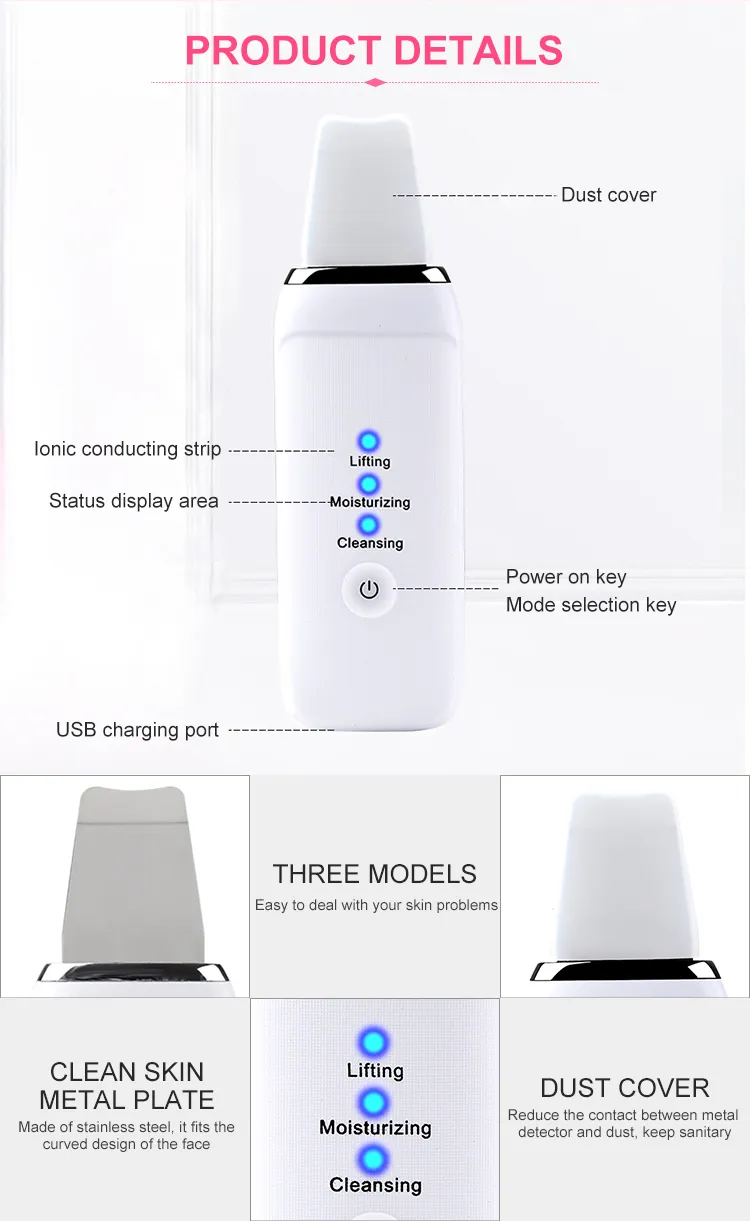24kHz Ultrasonic Ion Interaction Skin Rejuvenation Skin Scrubber