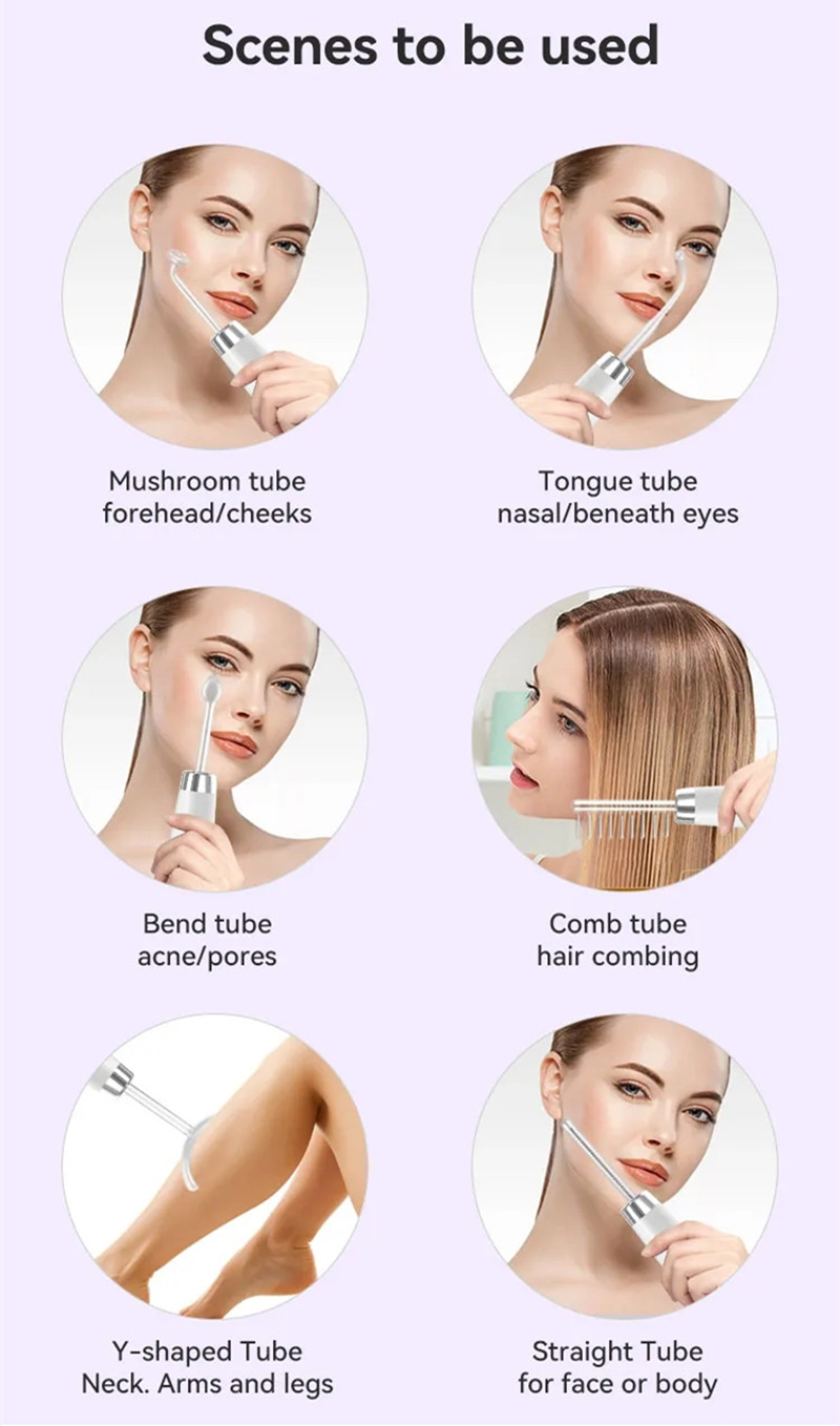 LCD Screen High Frequency Handheld Electrotherapy Skin Care Galvanic High Frequency Wand Facial Machine