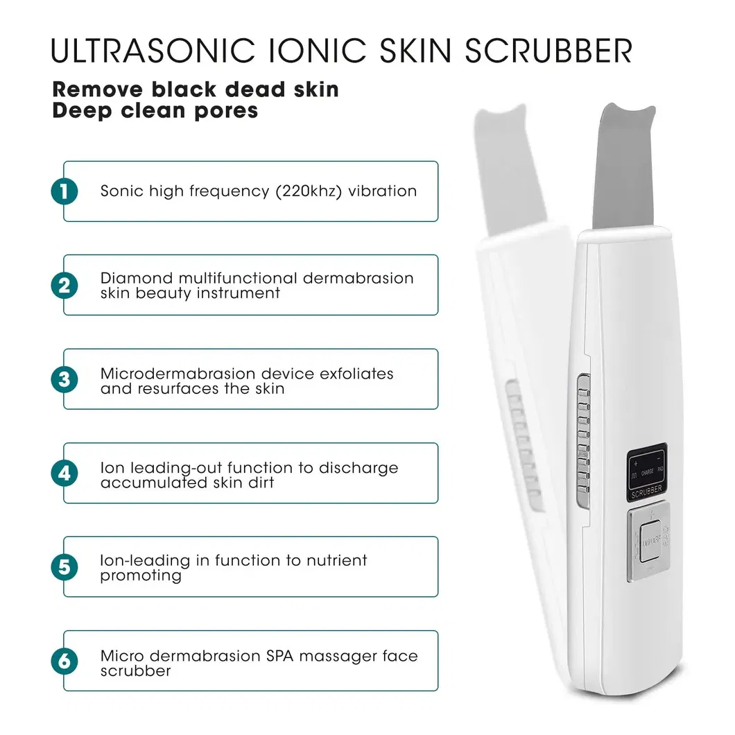 Ultrasonic Blackhead Pore Remove Facial Deep Cleaning 4 Mode Skin Care Tool Silicone Cover Skin Spatula Skin Scrubber