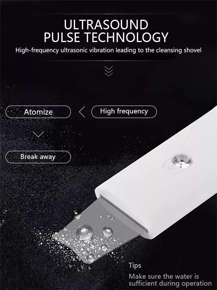 Ultrasonic Face Skin Scrubber Blackhead Acne Removal Facial Vibration Massager Peeling Shovel Exfoliator Clean Machine