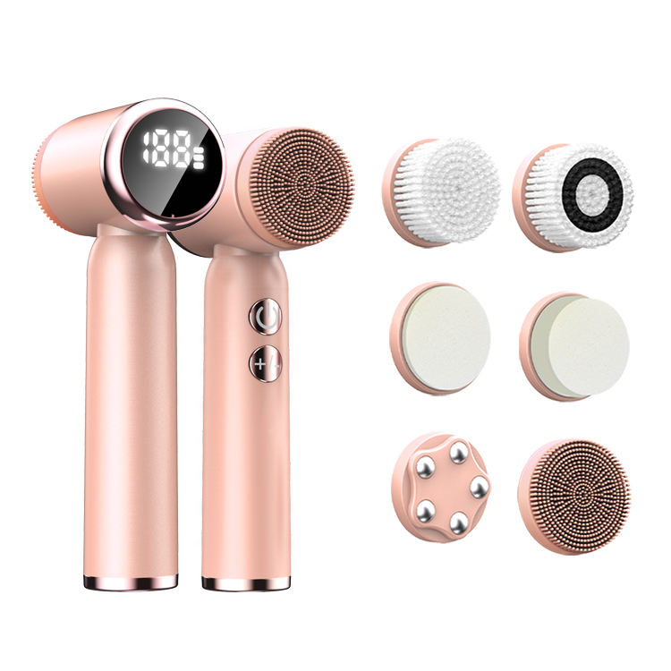 Face Care Portable Waterproof Facial Cleansing Spin Roller Sonic Massager Exfoliators Body Use Silicone Electric Face Brush