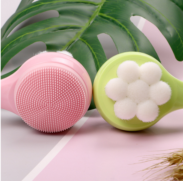New Design Portable Reusable Double-sided 2 In 1 Remover Blackhead Deep Clean Pore Wash Brush Manual Face Cleansing Brush