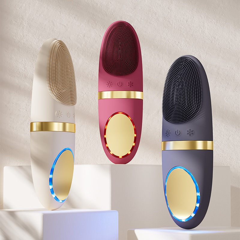Wireless Sonic Skin Scrubber Vibration Deep Cleaning Exfoliating Waterproof Soft Silicone Face Washing Brush with Basic Edition