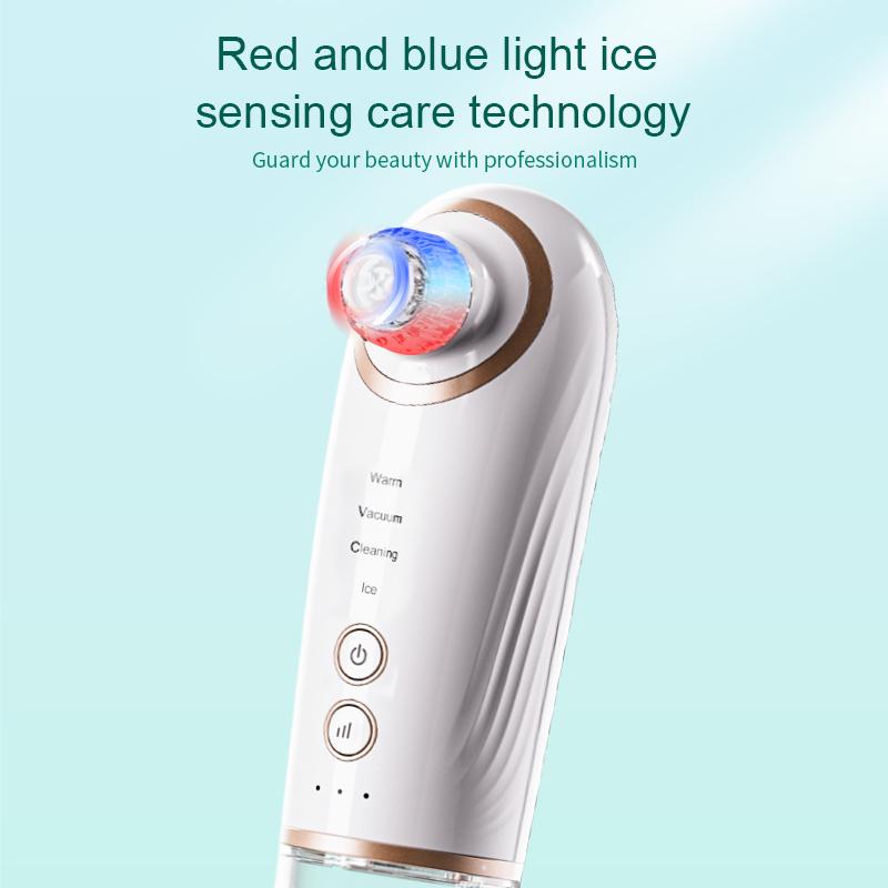 2025 New Arrival ABS Hand Held Vacuum Pore Cleaner Blackhead Remover USB-C Charging 60X Magnification 4 Suction Heads Adjustable