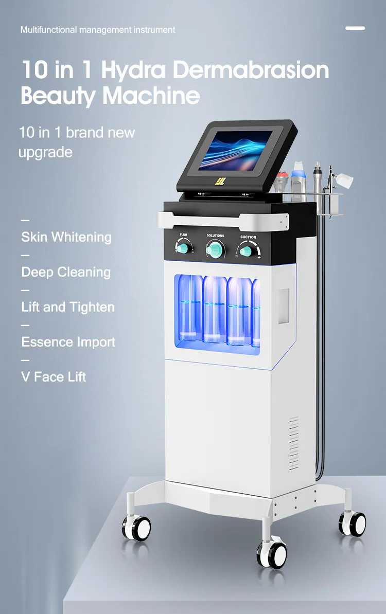 10-in-1 Oxygen Jet Peel Beauty Machine Handles and Controls