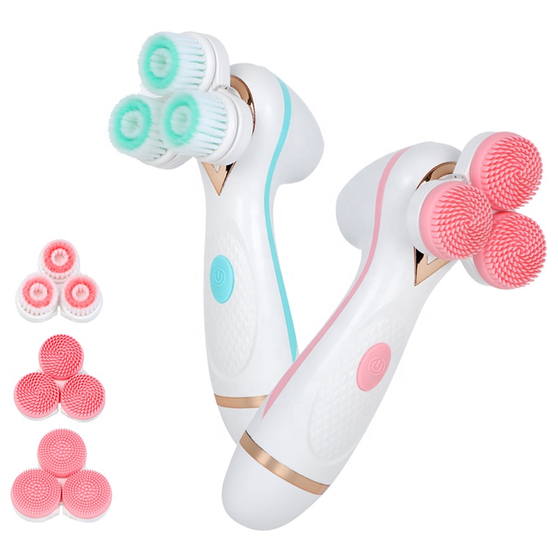 Liman Electric Sonic Wireless Facial Cleansing Brush 3-in-1 Handheld Silicone Beauty Tool Nose Lip Whitening IPX7 Waterproof