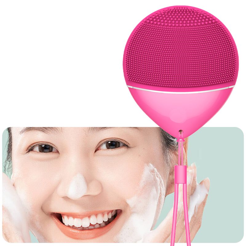 Portable IPX6 Sonic Electric Facial Cleansing Brush Rechargeable Silicone Face Scrubber Massager Universal 5 Frequency