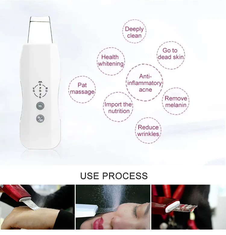 Portable Blackhead Remover 3 in 1 Ultrasonic Skin Scrubber Cleaning Action