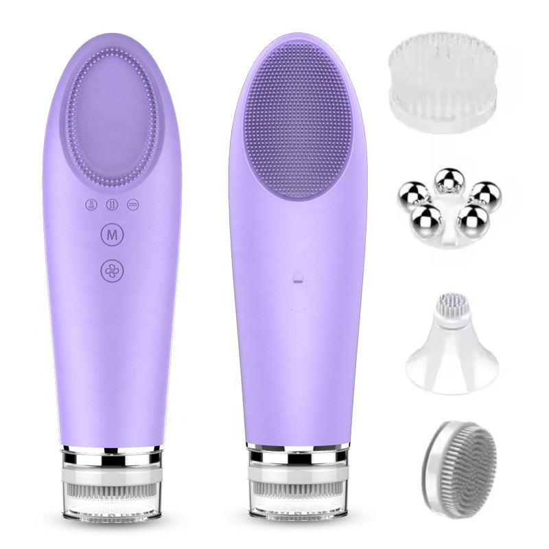 Multifunctional 4in1 Electric Face Massage Device Silicone Deep Cleansing Facial Brush