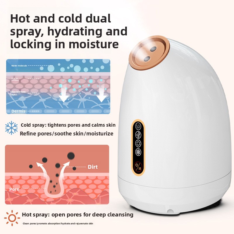 Household Steam Moisturizing Device Hot-and-cold Dual-spray Facial Steamer Intelligent Temperature Control Private Mold