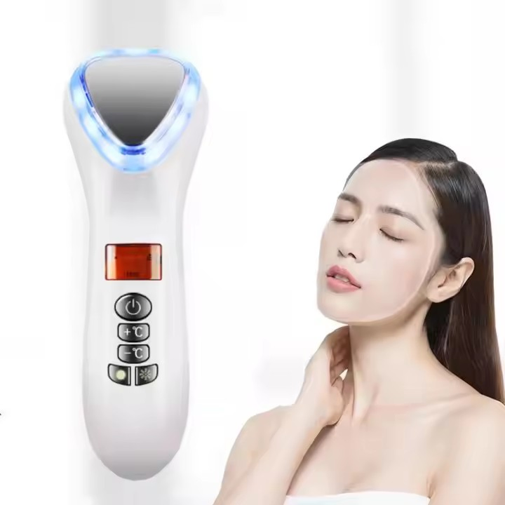 Portable Skin Tightening LED Light Therapy Vibration Massager Hot and Cold Facial Device