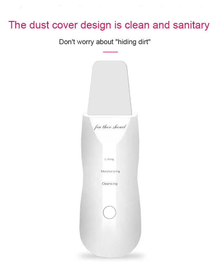 Facial Cleaner Ultrasonic Skin Scrubber Gold Blackhead Removal Beauty Machine Removing Kit Scraper