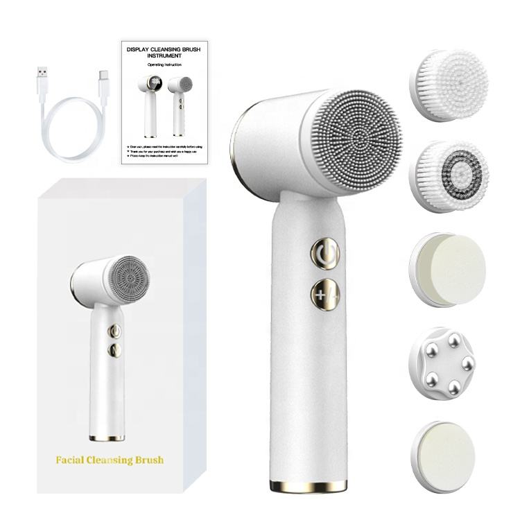 Face Care Portable Waterproof Facial Cleansing Spin Roller Sonic Massager Exfoliators Body Use Silicone Electric Face Brush