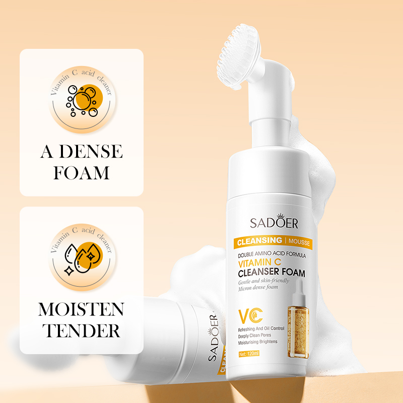 Organic Foaming Acne Face Wash Moisturizing Deep Cleansing Mousse Exfoliating Bubble Facial Cleanser With Brush Korean Natural