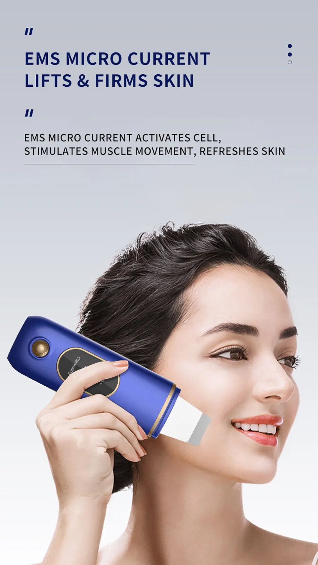 Small Portable Handheld Microcurrent Ultrasonic Facial Skin Cleanser Personal Skin Scrubber