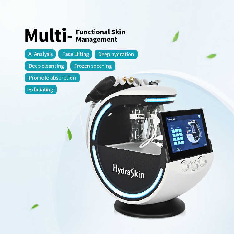7 in 1 Hydrodermabrasion Facial Machine Skin Scrubber RF Tightening Oxygen Spray Skin Rejuvenation with Ai Analyzer