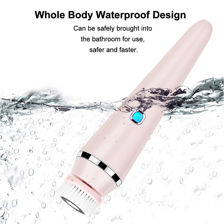 Rechargeable Electric Hand Held Facial Face Scrub Wash Cleanser Sonic Vibration Massager Brush Exfoliation Silicone Face