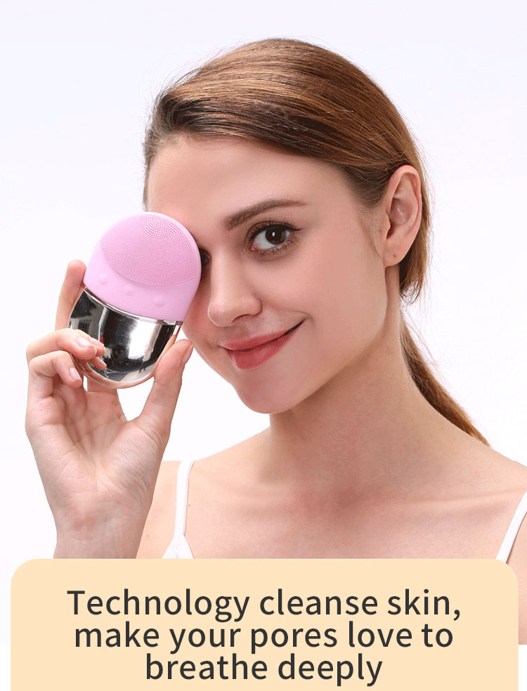 2021 Professional Rechargeable Electric Silicone Facial Cleanser Brush Silicone Facial Cleansing Brush Sonic Face Cleanser