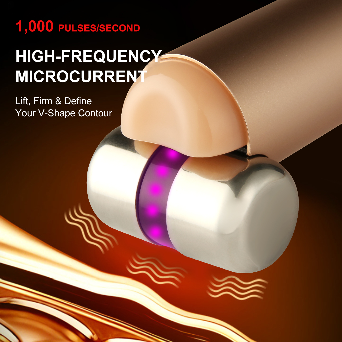 Purple Light Brightening Beauty Wand Dullness Correction Face Lifting Hydrating Anti-Wrinkle Serum Infusion Device