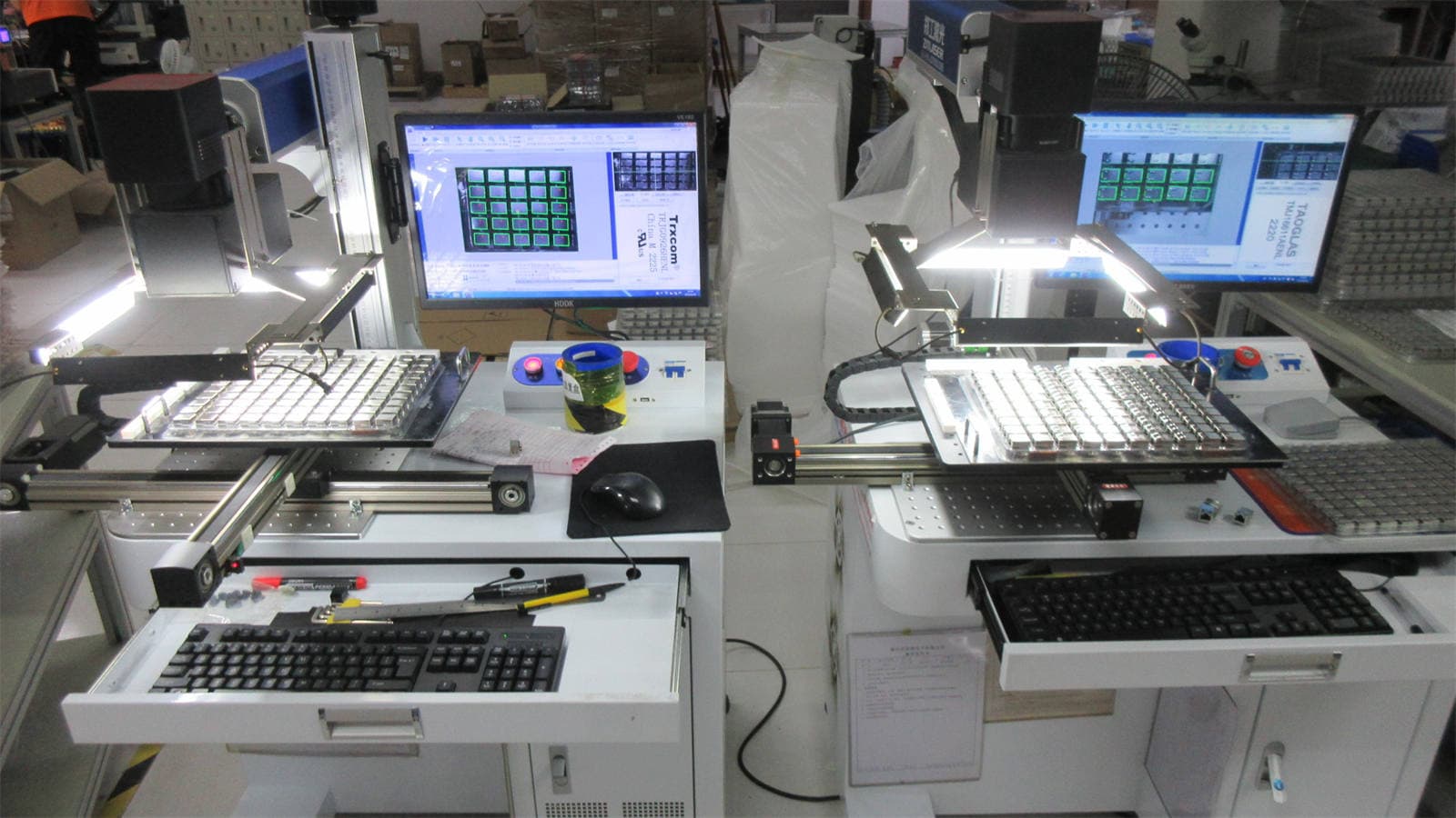 Laser marking machine for product identification and traceability on optical transceivers