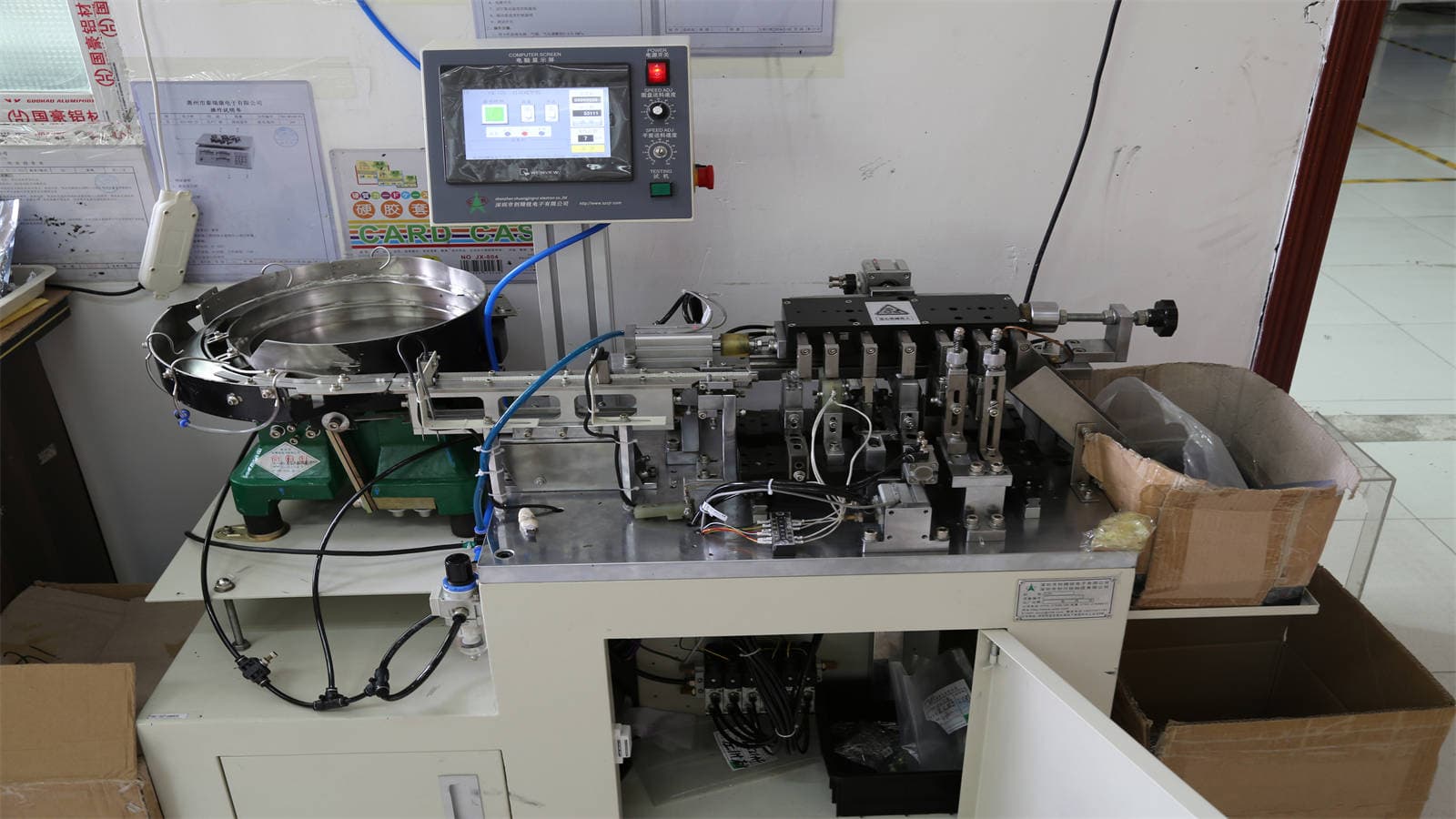 LED pin shearing process in optical module production