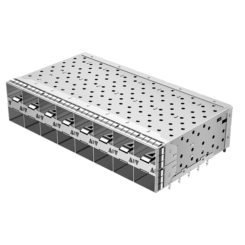 2274867-6 TE Compatible Through Hole 320P Press-Fit 2x8 EMI Shielded SFP+ Cage With Light Pipe