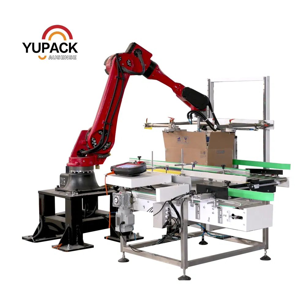 End of Line Industrial Robot Case Packing System with Integrated Conveyor