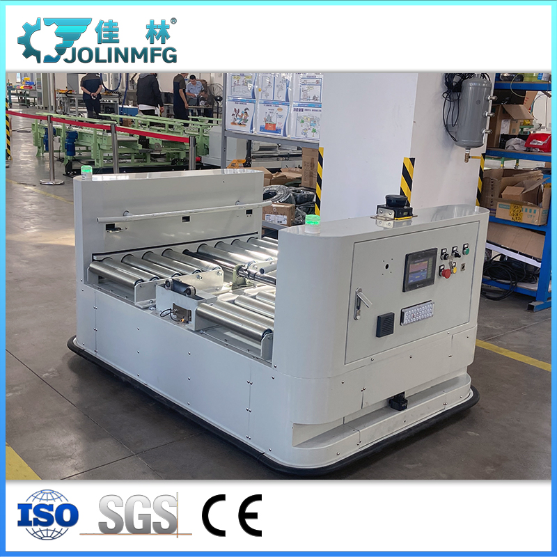 Warehouse Logistics Material Handing Cart Automated Guided Vehicle with Roller Transportation