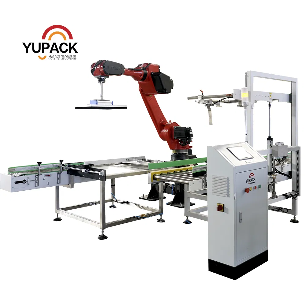 End of Line Industrial Robot Case Packing System with Integrated Conveyor