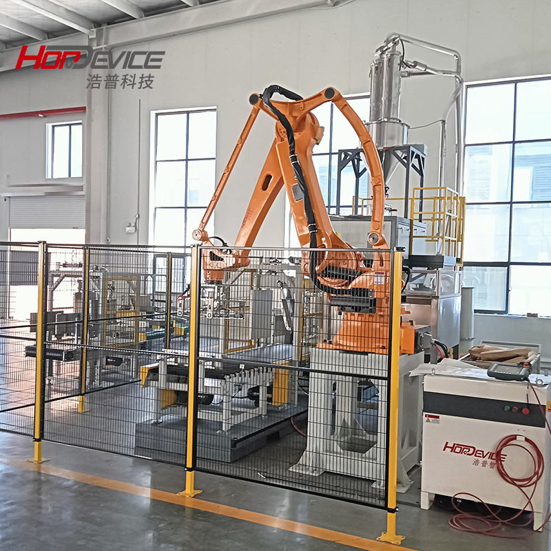 Automated Robotic Bag Depalletizing and Breaking Bags Palletizing Robot Arm for Rice Bag Packing