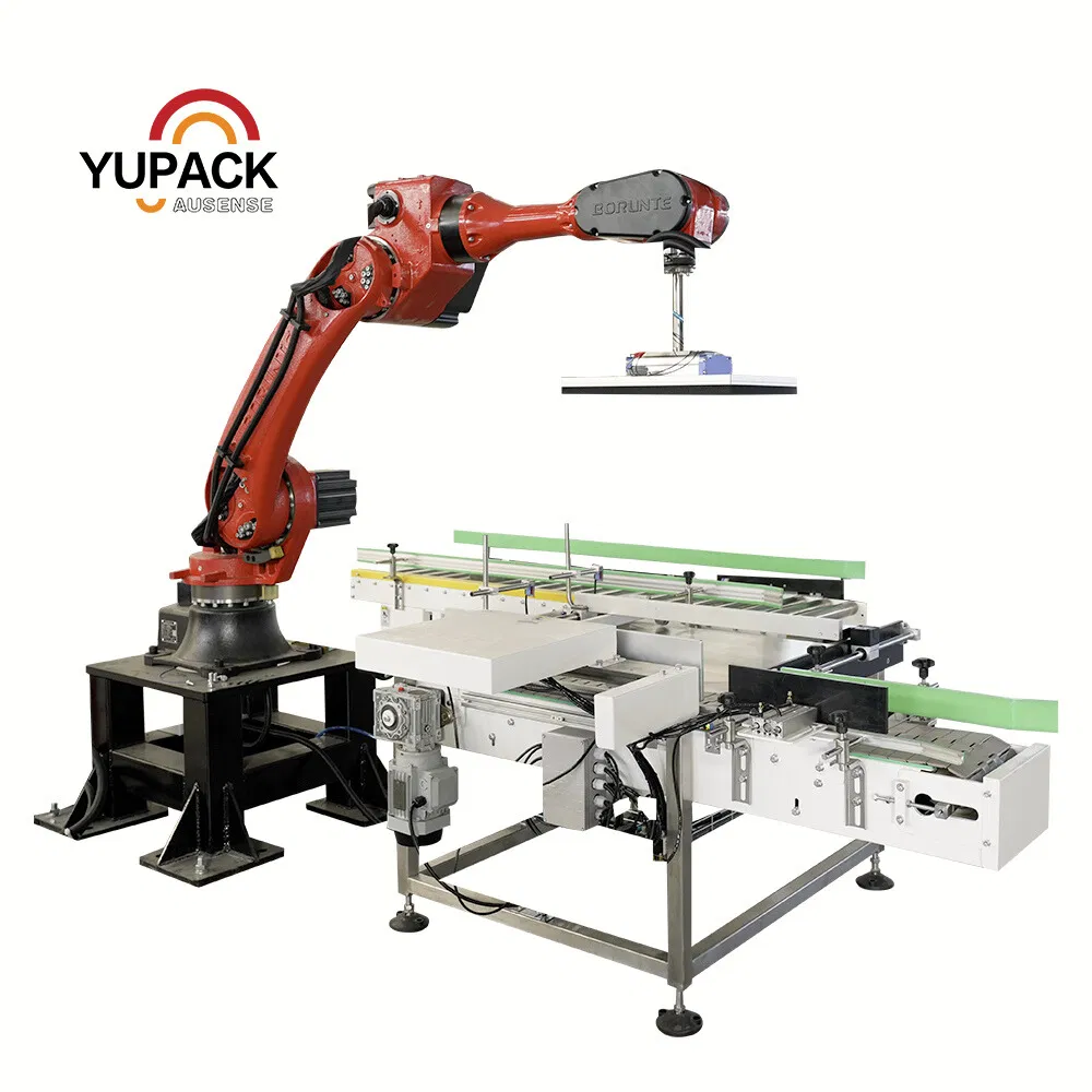 End of Line Industrial Robot Case Packing System with Integrated Conveyor
