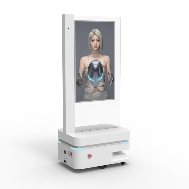 43'' Double-Sided LCD Smart Ad Robot Featuring Autonomous Navigation Automatic Charging and Continuous Video/Ad Playback