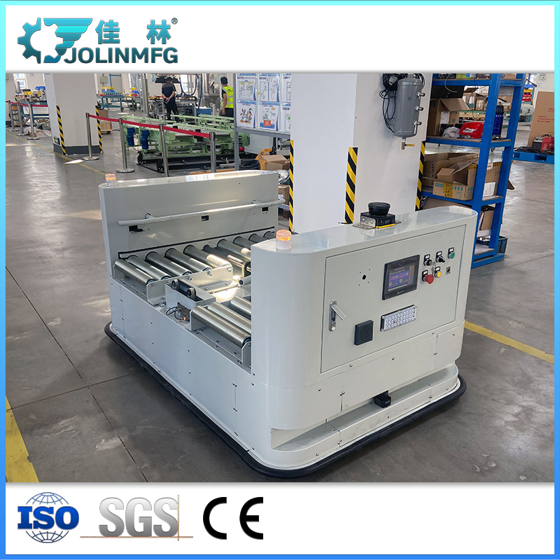Warehouse Logistics Material Handing Cart Automated Guided Vehicle with Roller Transportation